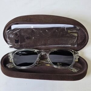 Tom Ford TF960-D 93N Clear Frame Green Lenses Sunglasses 49-21-145 Italy w/Box
